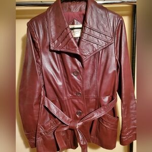 BERMANS Women's Leather Jacket, Size 14 (L)